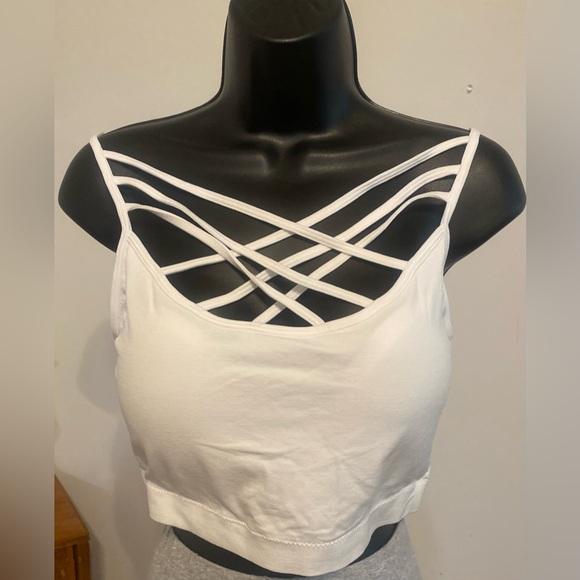 ➕ZENANA OUTFITTERS Lattice Bralette. Color: White - Picture 5 of 7